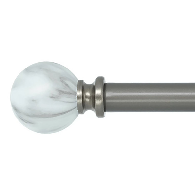 Boville Adjustable Single Curtain Rod, 28" - 48", Gunmetal