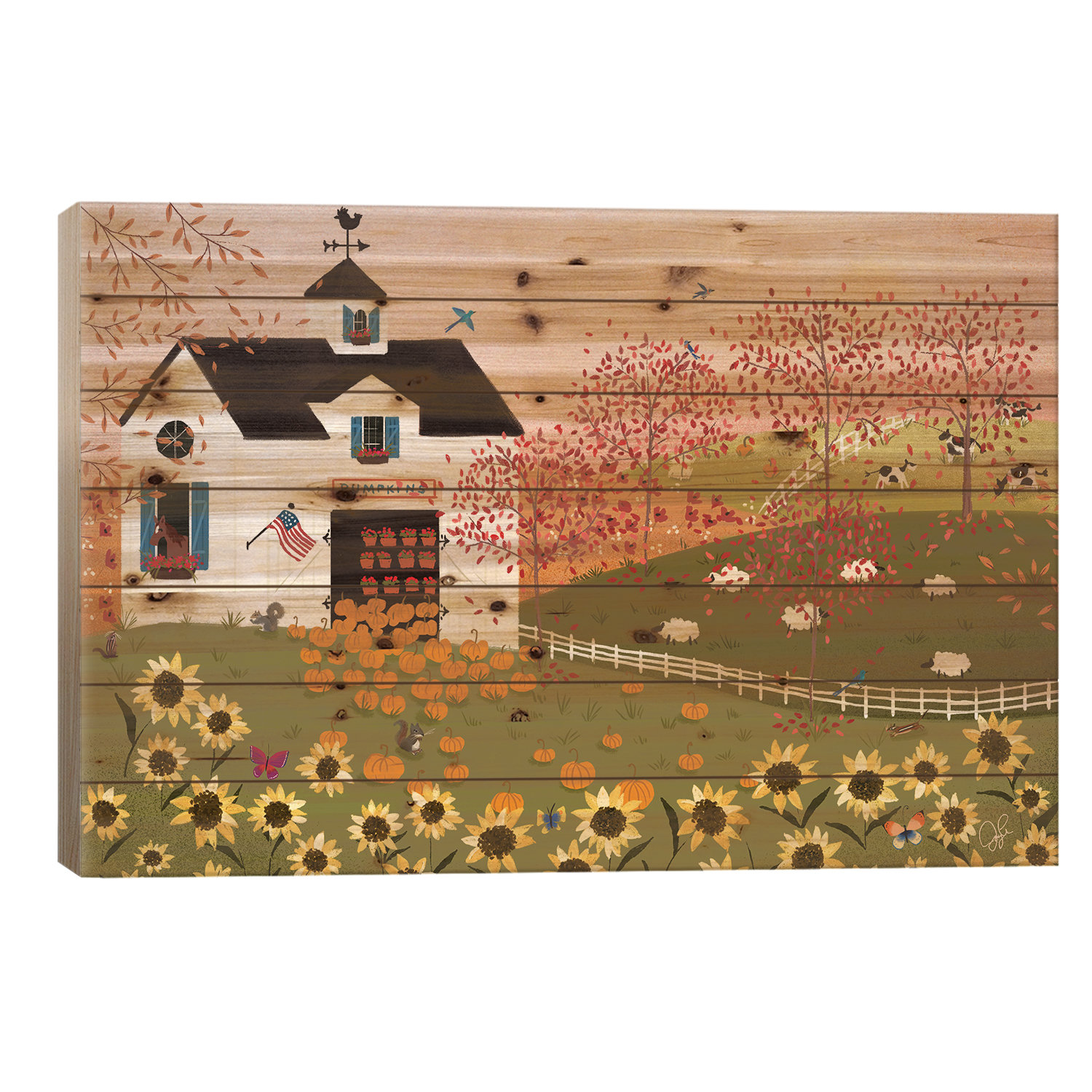 Asten Folk Art Fusion IV On Wood by Joy Laforme Print