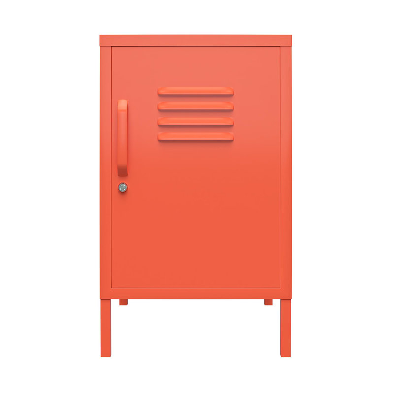 Melonye 37.8cm W Metal Bedside Table, Orange