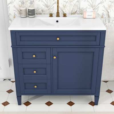 Meuble-lavabo ajustable avec 2 tiroirs Eleene