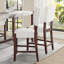 Ensemble de 2 tabourets de bar Mid-Century modernes de 40,4 pouces avec dossier, revêtus de lin, pour la cuisine et la salle à manger, beige