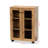 Gunwald Storage Accent Cabinet With Glass Doors in Oak Finish, 32.85'' H X 23.45'' W X 12.45'' D