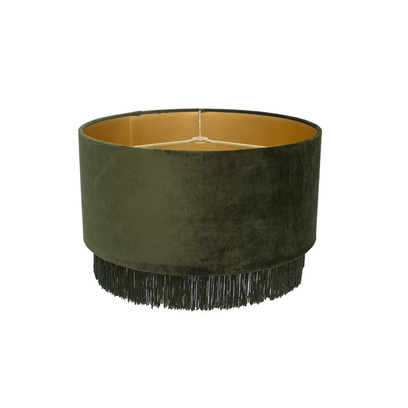 Abat-jour tambour en velours (araignée), H 10,24 po x l 15,75 po x P 15,75 po, Vert