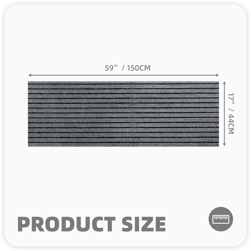 Tapis de cuisine Danyielle, Tapis de couloir 1 pi 5 po x 4 pi 11 po, Gris foncé