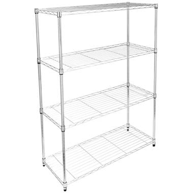 Seville Classics 4-Tier Steel Wire Shelving with Wheels, 30 W x 14 D x 48 H