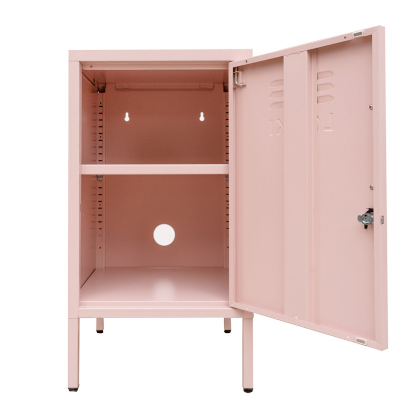 Nilan 38cm W Steel Bedside Table, Pink