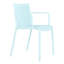 Fauteuils empilables modernes en plastique bleu, fabrication en PP toutes saisons, dossier à lattes, assemblage, convenant au jardin et au balcon, 4 pièces de couleur bleue ergonomique, capacité de charge élevée, espace, patio