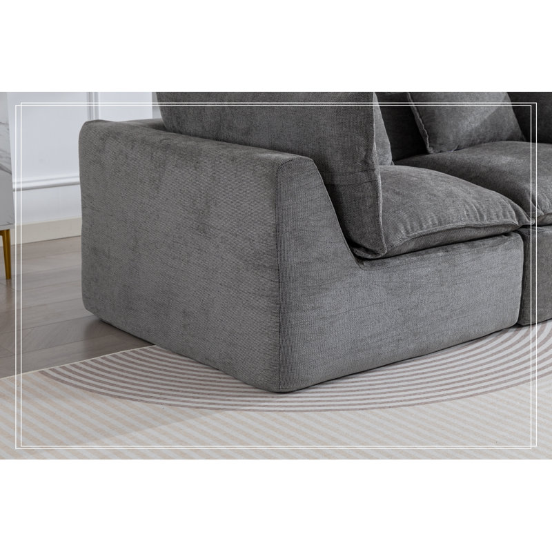 Causeuse avec siège profond et pollows, Antique Grey