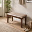 Banc rembourré en tissu brun Tech