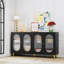 Armoire de buffet moderne avec porte en acrylique, console de rangement autoportante pour une utilisation polyvalente dans la cuisine, la salle à manger et le salon-1215516146