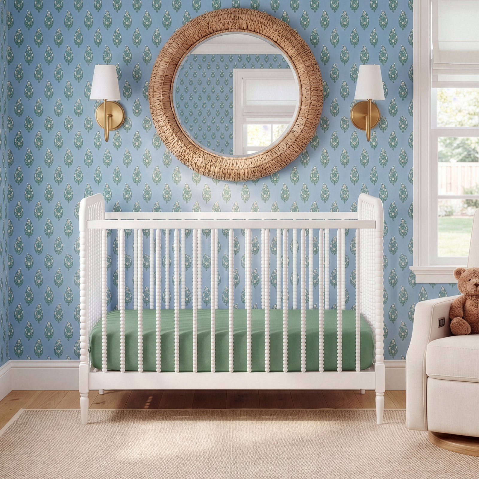 Saint 4-in-1 Convertible Crib, Bianca White, Crib