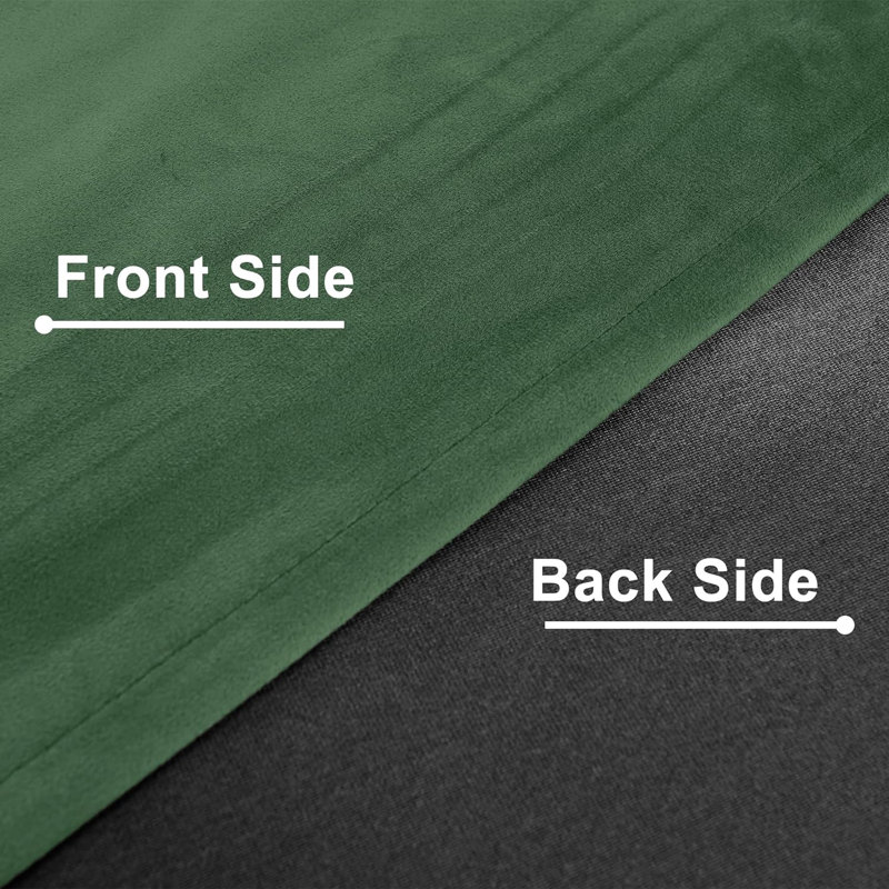 Rithvika Velvet Solid Color Noise Reducing Blackout Grommet Curtain Panels for Home & Office, 52" W x 120" L, Green