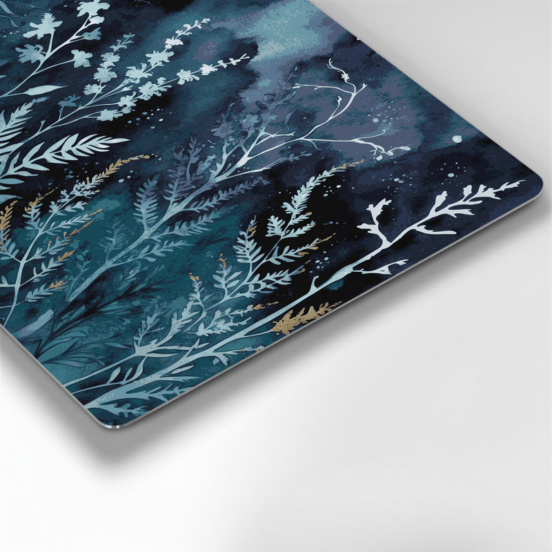 «Botanical Watercolor», art mural gris en métal, 132" H x 168" W x 0.05" D