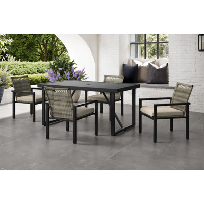 Picket House Furnishings Palmas 5PC Standard Height Dining Set In Black-Table And Four Chairs
