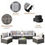 Ensemble 7 pièces avec canapé d'extérieur section et table de bout-1047802985