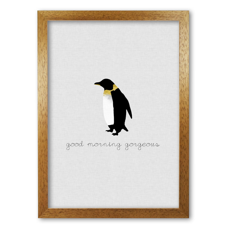 Good Morning Gorgeous Animal 1 Piece Wall Art, 42 cm H x 30 cm W x 5 cm D, Honey Oak Frame