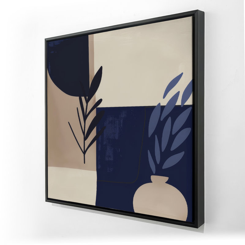 Vase - art sur toile encadré gris pour une décoration intérieure élégante, H 25,25 po x l 25,25 po