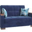 Causeuse rembourrée avec garniture en bois rembourrée avec rangement, microfibre-1654369749