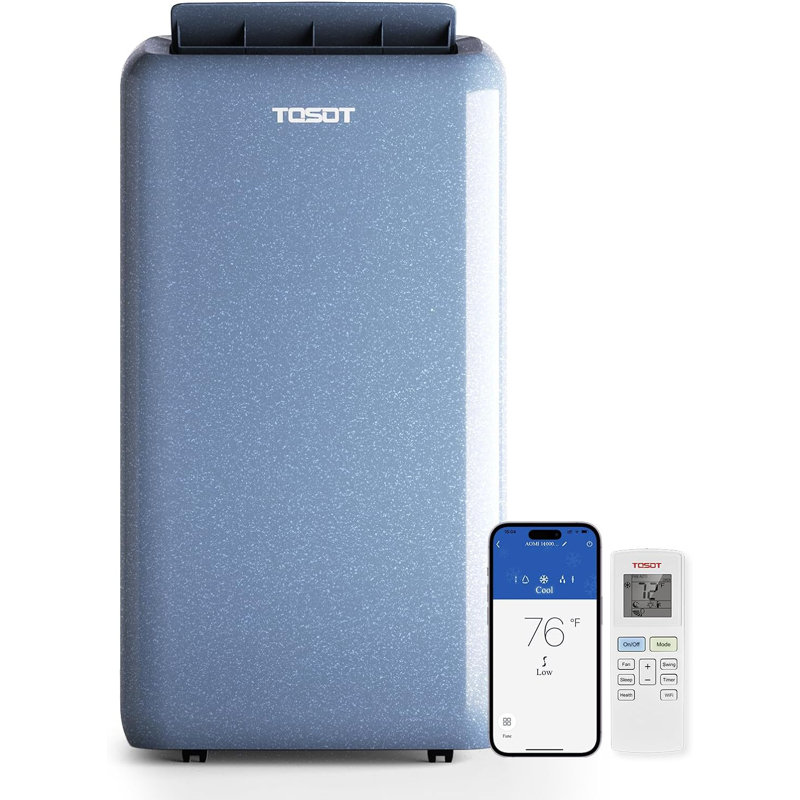 Steel Blue Portable Air Conditioner with Heater and WiFi
