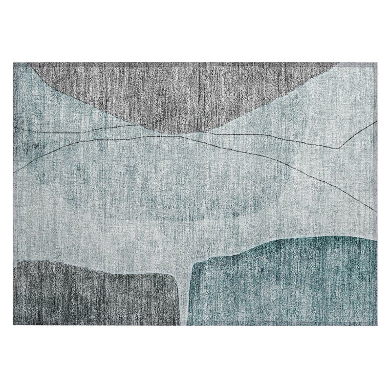 Charlisha Washable Abstract Indoor / Outdoor Rug, Rectangle 1'8" x 2'6"