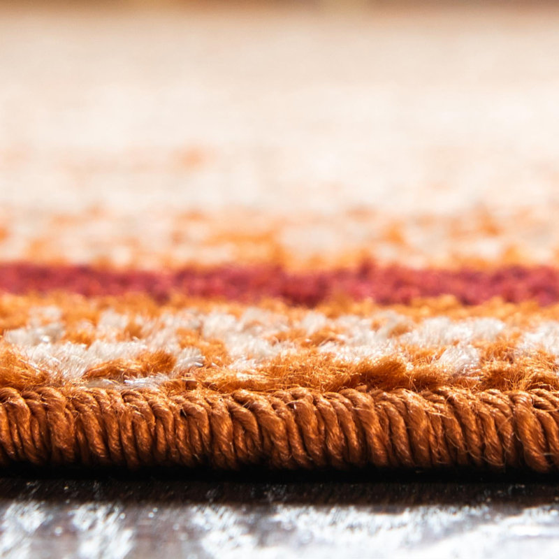 Tapis abstrait terre cuite Alair, Rectangle 2 pi x 3 pi 1 po