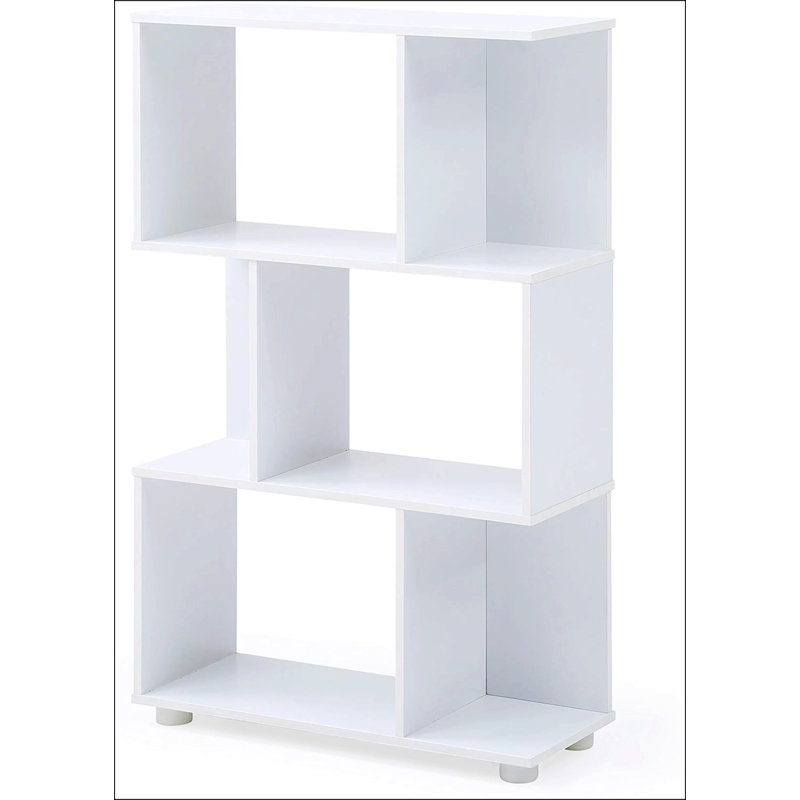 Modern Staggered 3-Shelf Manor Bookcase