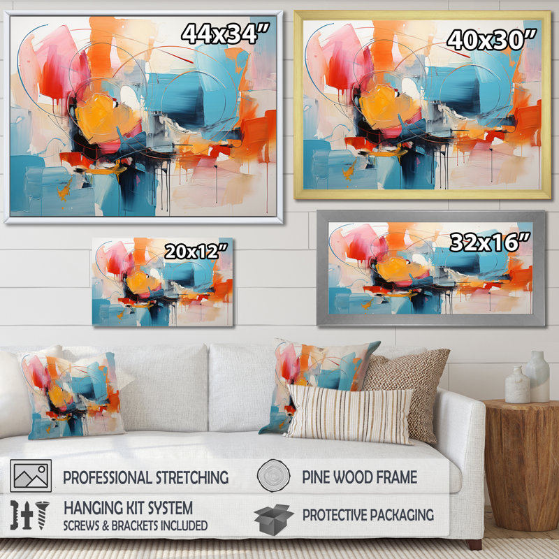 " Abstract Chromatics I ", Black Floater Framed, 30" H x 40" W x 1.5" D