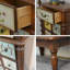 Buffet décoratif vibrant en bois peint à la main