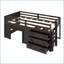 Lit mezzanine simple avec armoire de rangement et tablettes-148623182