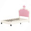 Lit, lit princesse tapissier avec tête de lit couronne, lit plateforme avec tête de lit et pied de lit