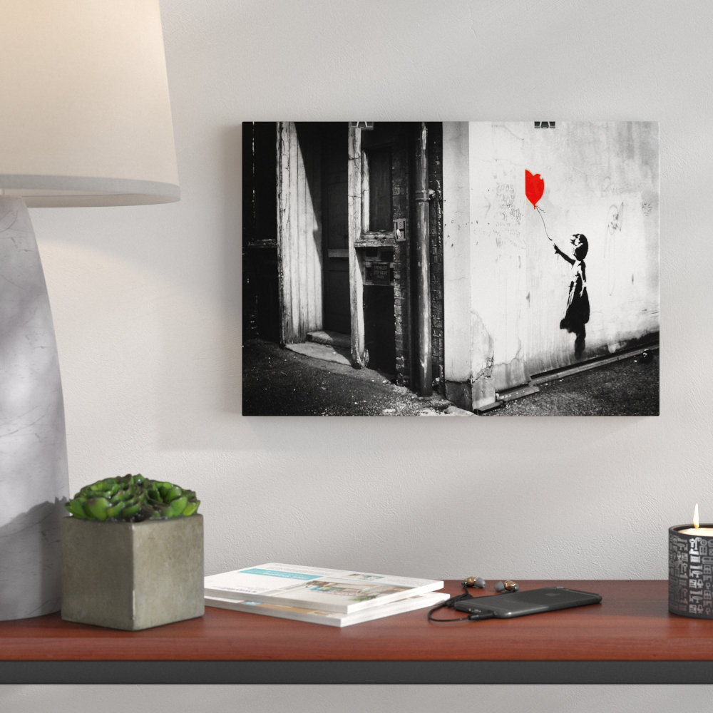 Banksy Girl with Balloon Graffiti Wall Art - Frameless Print