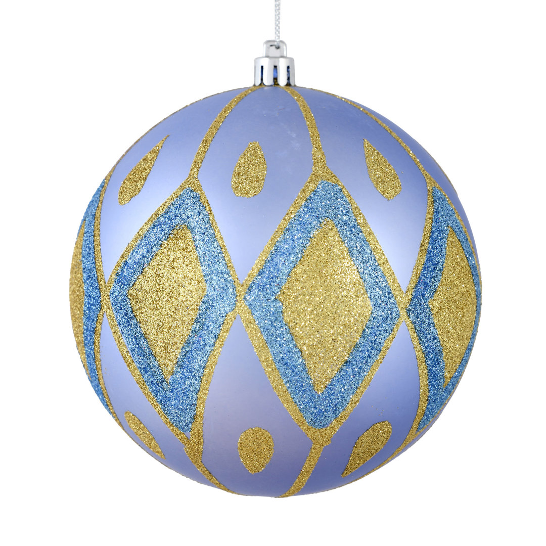 Matte Glitter Diamond Ball Ornament (Set of 3) The Holiday Aisle® 