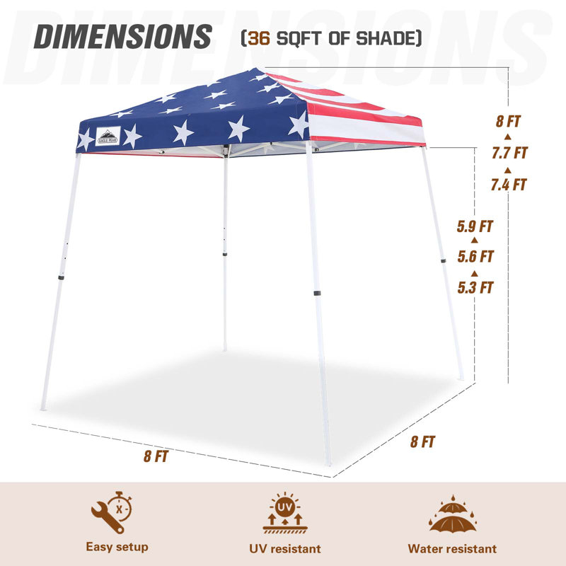 Eagle Peak 8x8 Green Steel Pop-up Canopy Tent