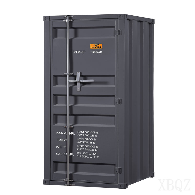 Gunmetal 1-Door Wardrobe With Container Lock