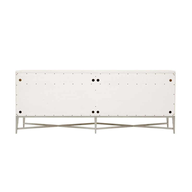Reflection Gray 4-Door Server with Ash Wood Legs