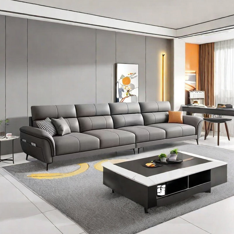 Canapé moderne à rangée droite simple, H 36,61 po x l 125,98 po x P 35,43 po