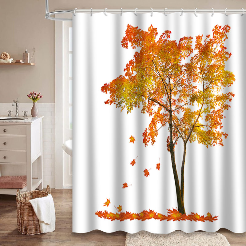 Rideau de douche Red Autumn, L 72 po x l 84 po