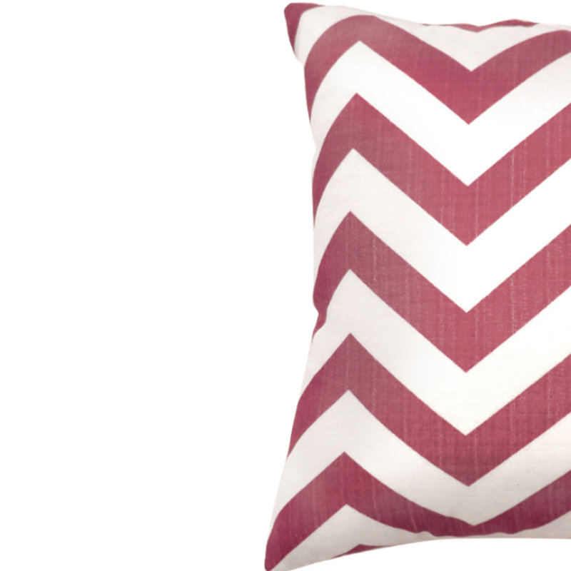 Housse de coussin carrée à chevron Shantel, H 20 po x l 22 po, Rouge