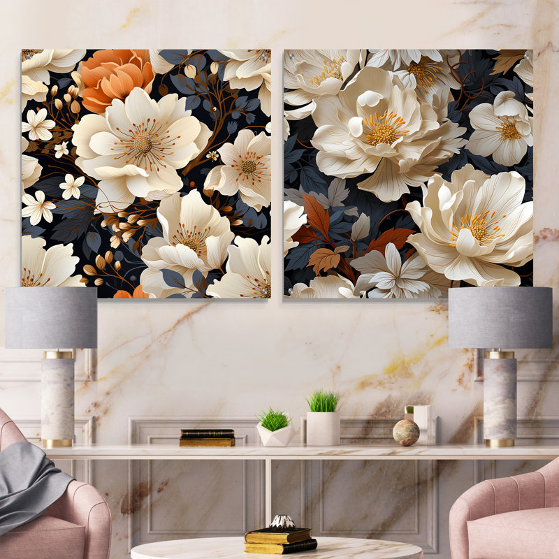 Medora - Ensemble de 2 art mural en verre acrylique, H 16 po x l 33 po