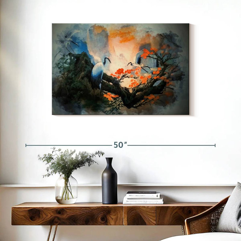 Japanese Birds, 24" H x 36" W