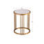 Slate/Sintered Stone Round Side/End Table With Golden Stainless Steel Frame