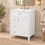 Meuble-lavabo simple de 61 cm (24 po) avec lavabo en céramique, rangement basculant, 2 tiroirs et porte d'armoire à fermeture amortie-647424428