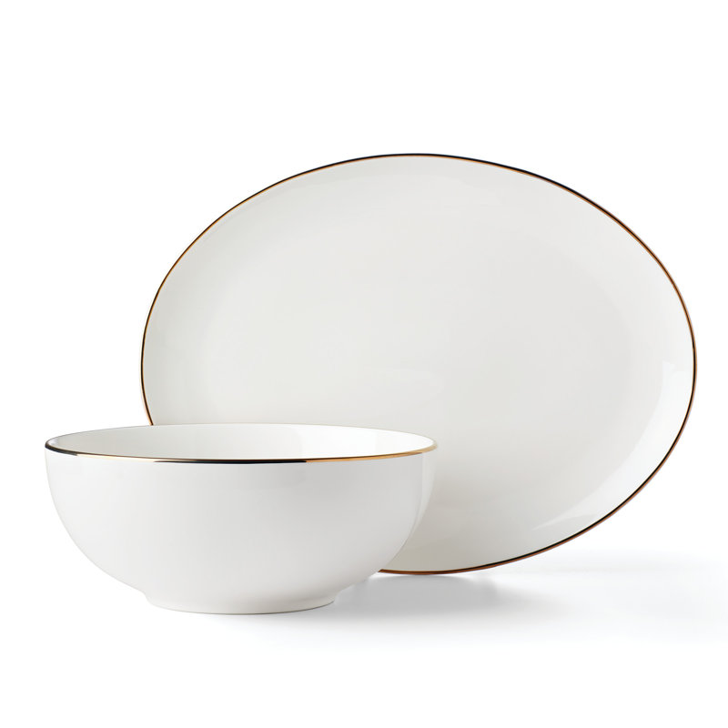 Trianna White 2Pc Serveware Bundle