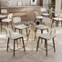 Ensemble de 3/5 tables de bar rondes en verre avec des chaises de style champêtre