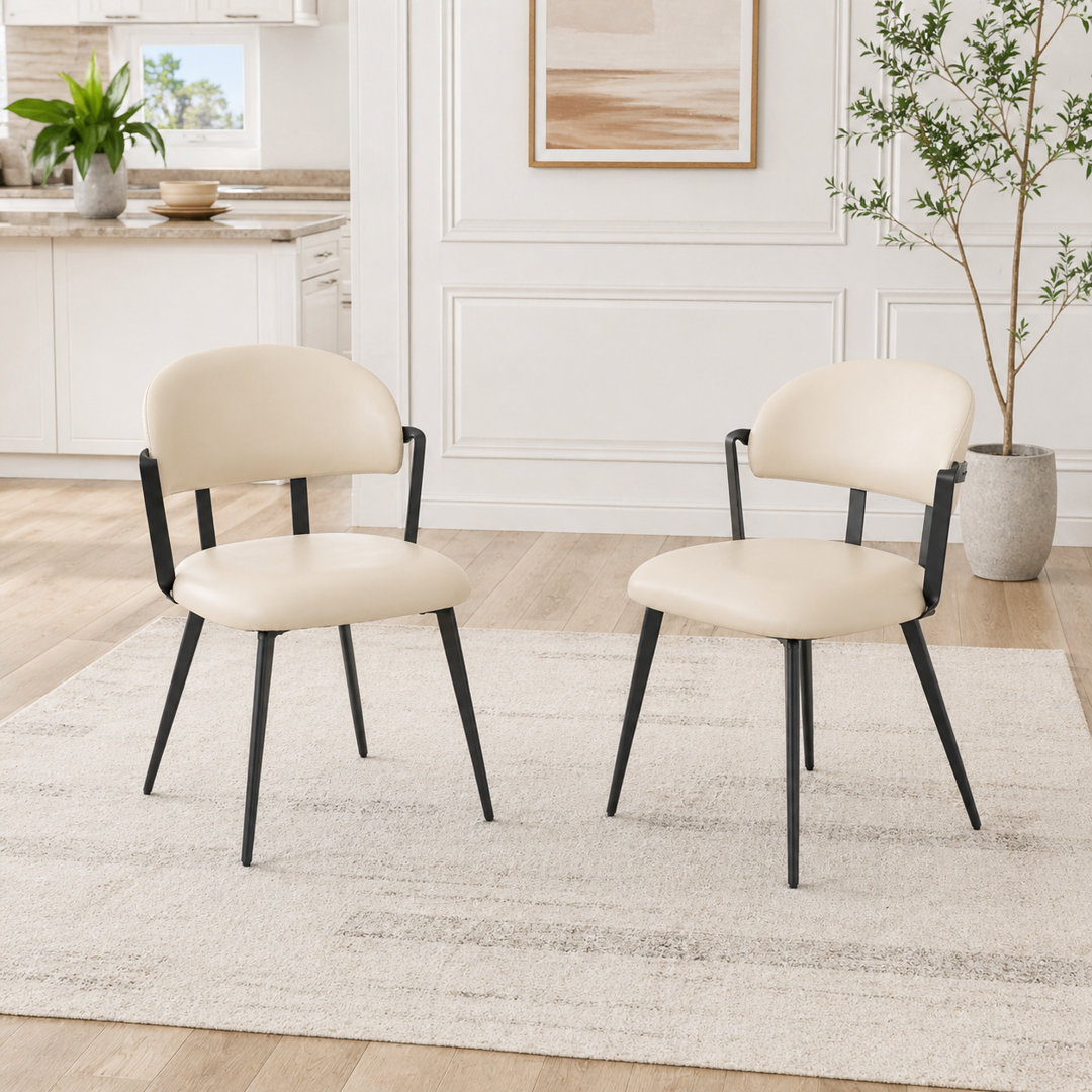 Windsor Space-Saving Dining Chair With Twisted Metal Detail, PU Upholstered