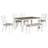Rustic and Ergonomic Design 6-Piece Dining Table Set with 4 Wooden Chairs & 1 Bench, Distressed Finish, Brown&Grey