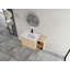 Meuble-lavabo suspendu contemporain de 101,6 cm (40 po) avec lavabo en céramique blanche, étagères de rangement, porte à fermeture douce et fini chêne blanc américain.