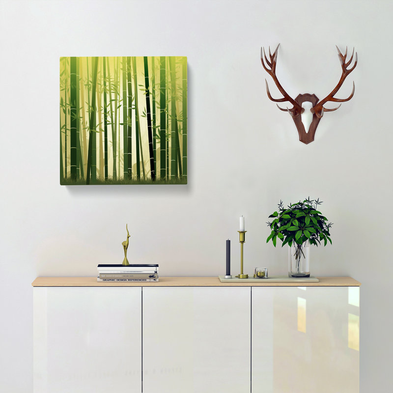 Bamboo Forest Minimalism - No Frame Print, 35cm H x 35cm W x 3cm D