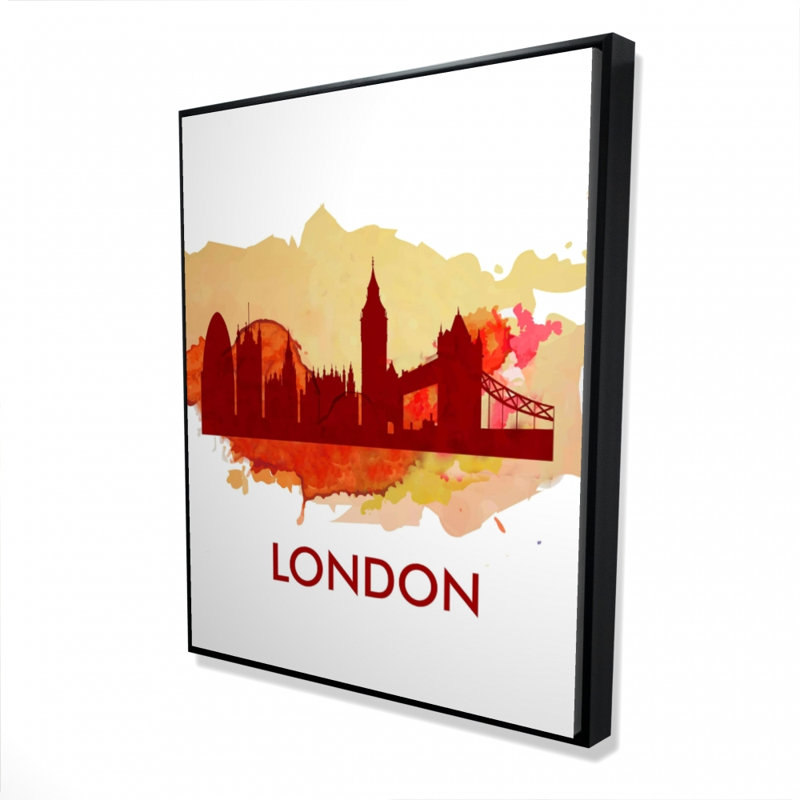 «Paint Splash Silhouette Of London» sur toile