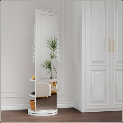 Miroir pleine grandeur, en bois d'hévéa et miroir